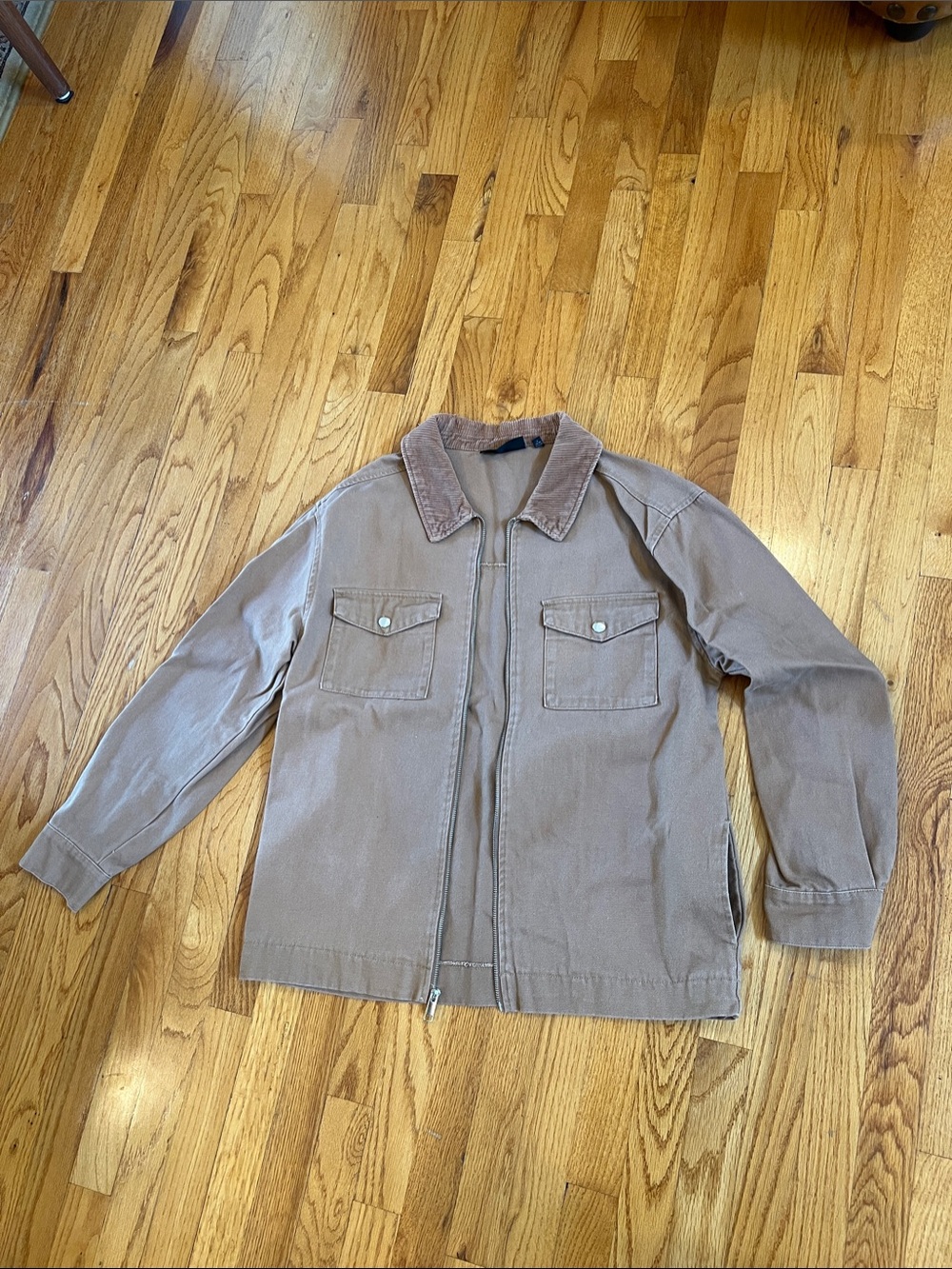 No Boundaries camel colored  Corduroy-Collar Field Jacket unisex